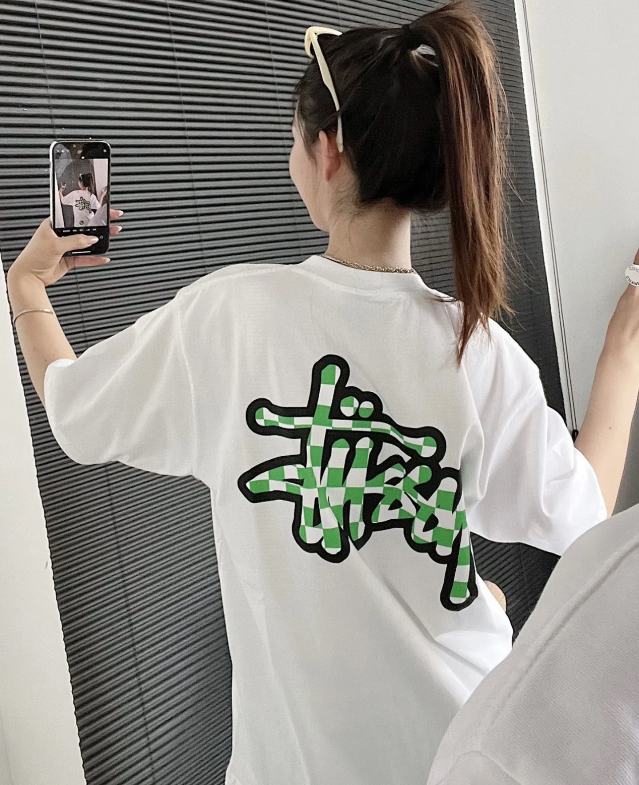 Stussy Pixel Grid Handstyle Logo T-Shirt