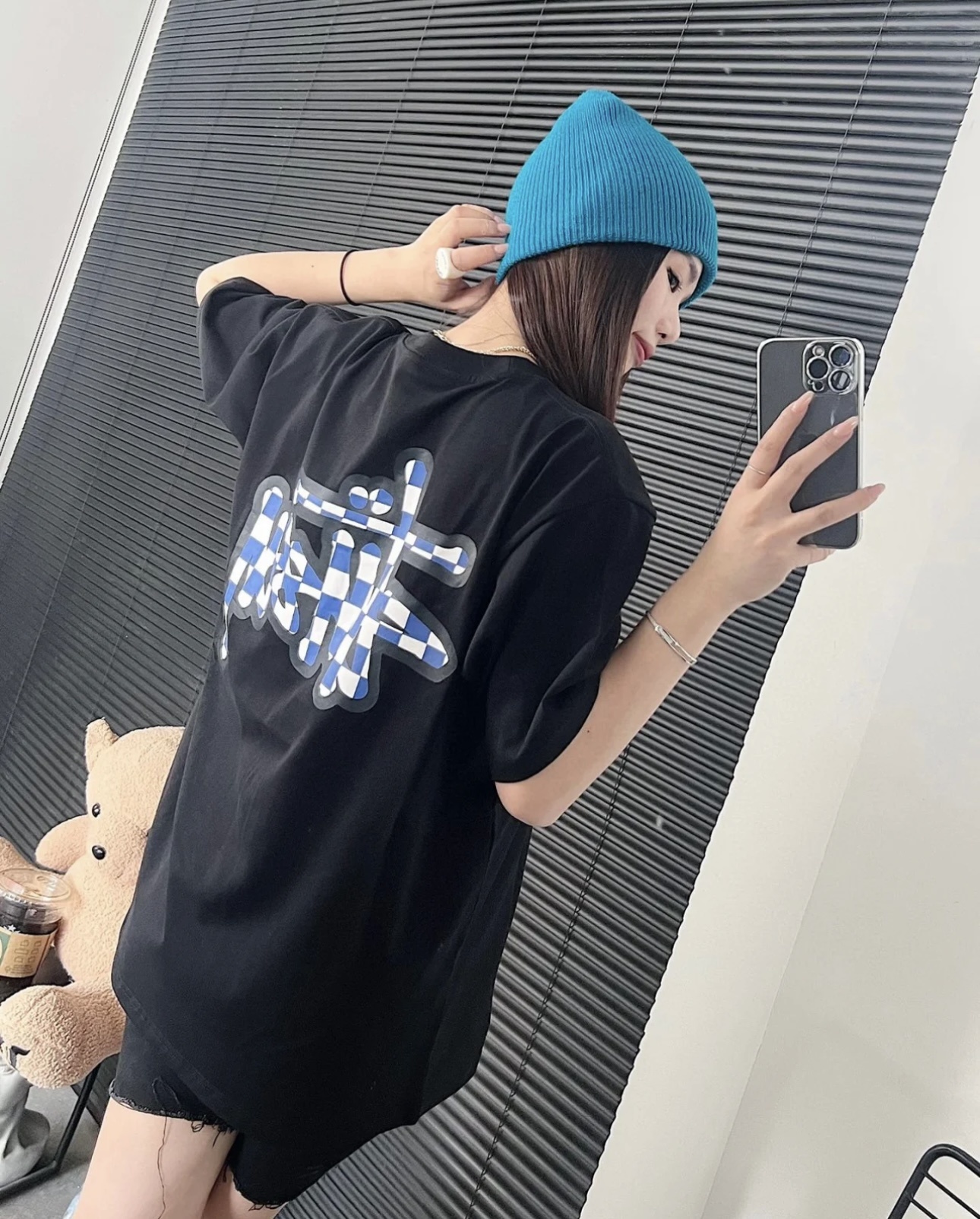 Stussy Pixel Grid Handstyle Logo T-Shirt