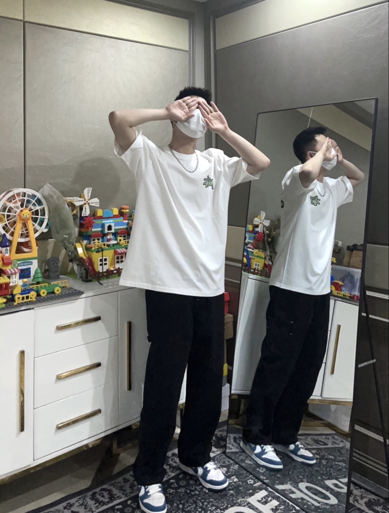 Stussy Pixel Grid Handstyle Logo T-Shirt