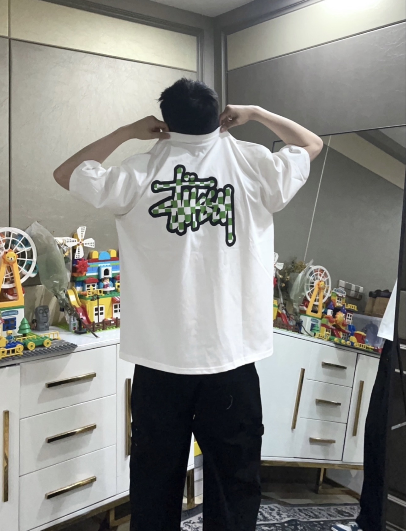 Stussy Pixel Grid Handstyle Logo T-Shirt