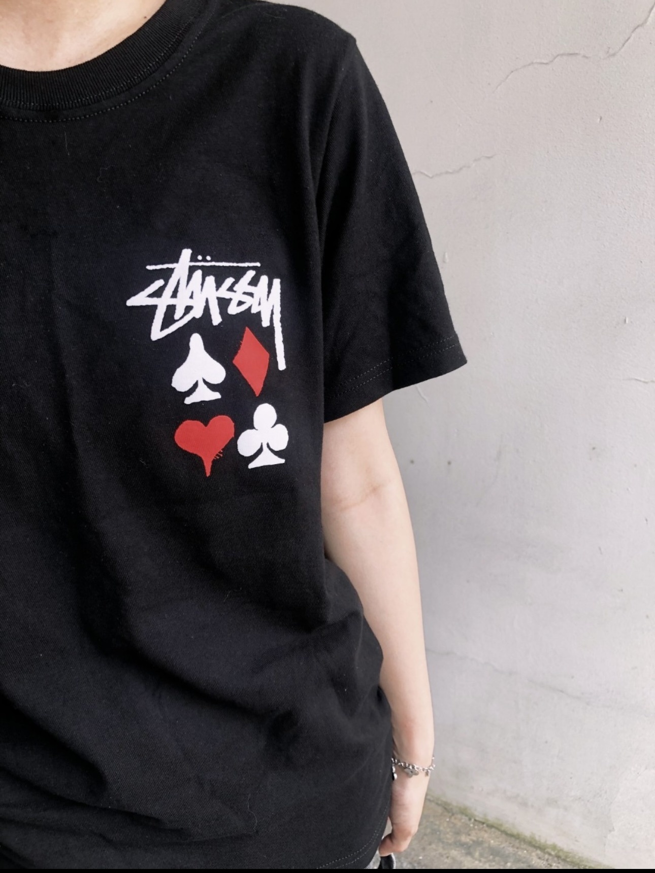 Stussy Playing Card Suits Handstyle T-Shirt