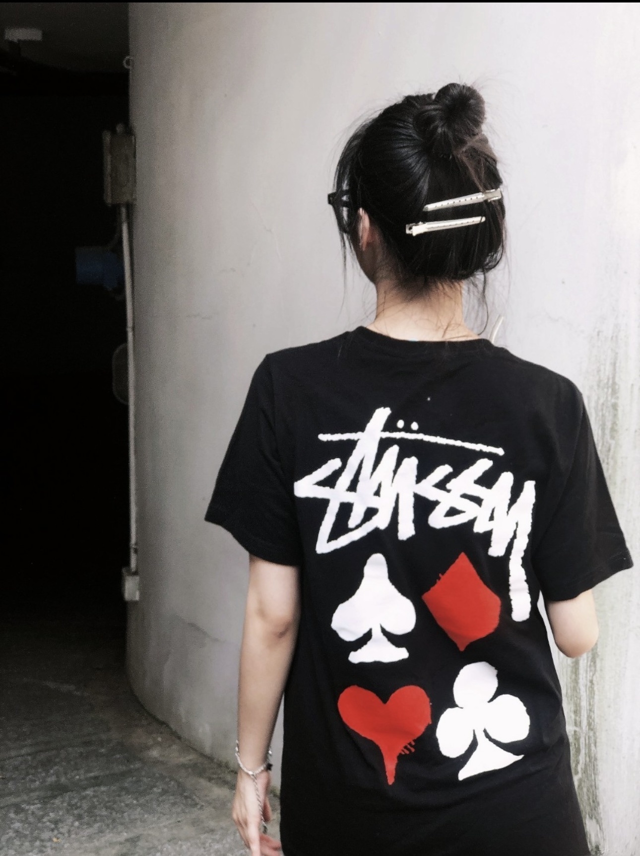 Stussy Playing Card Suits Handstyle T-Shirt