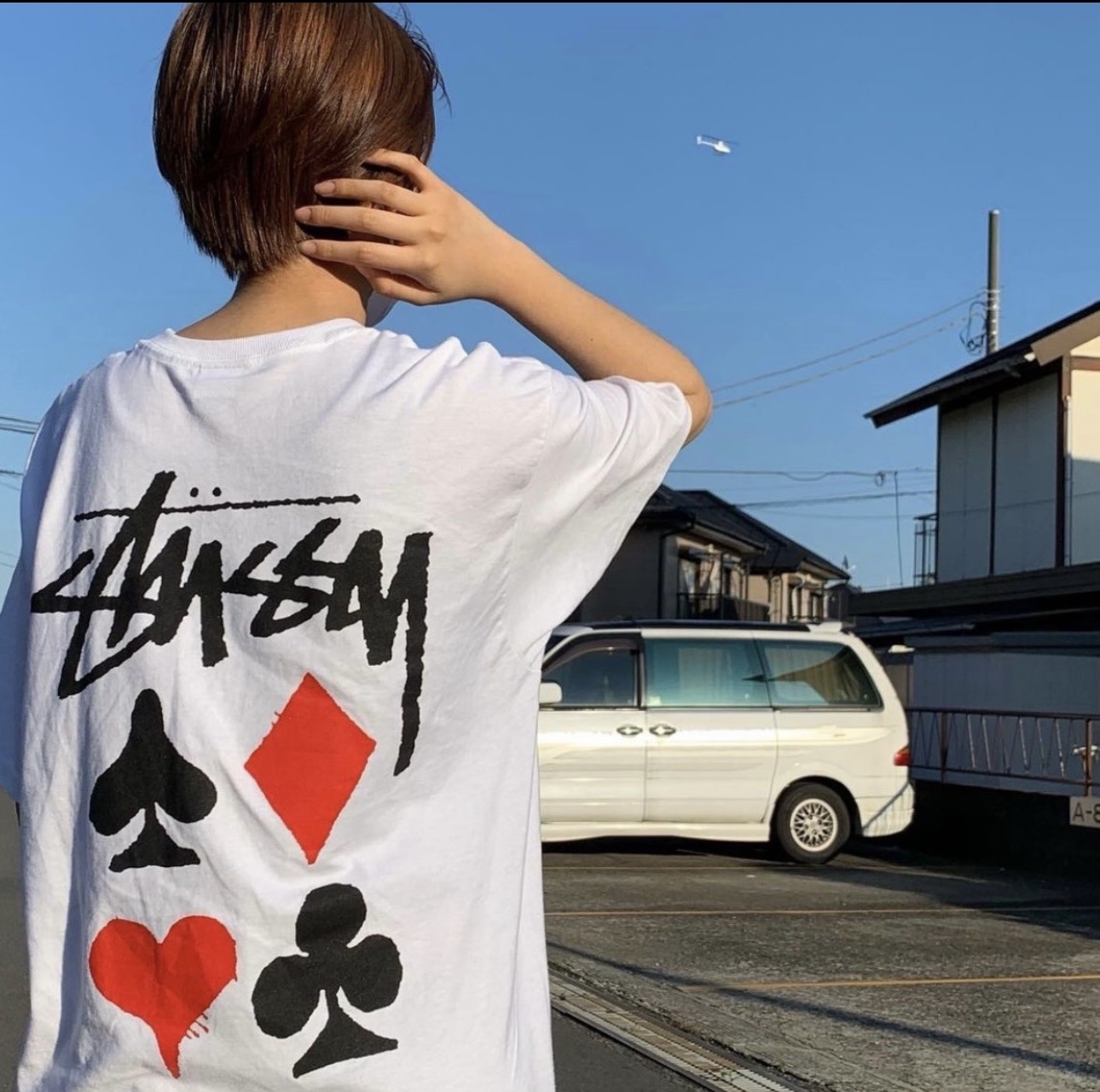 Stussy Playing Card Suits Handstyle T-Shirt