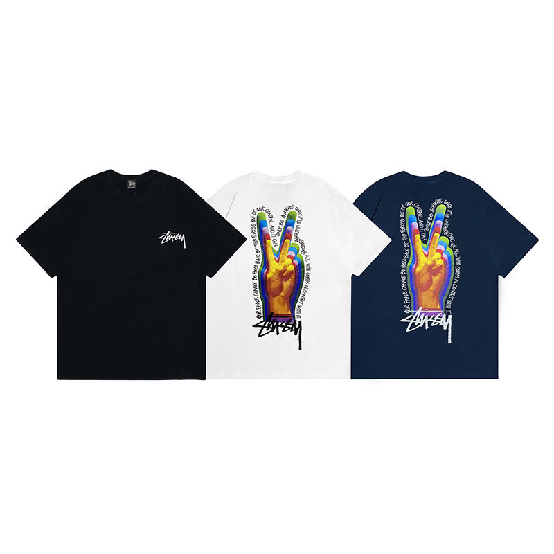 Stussy Rainbow Flame Hand T-Shirt