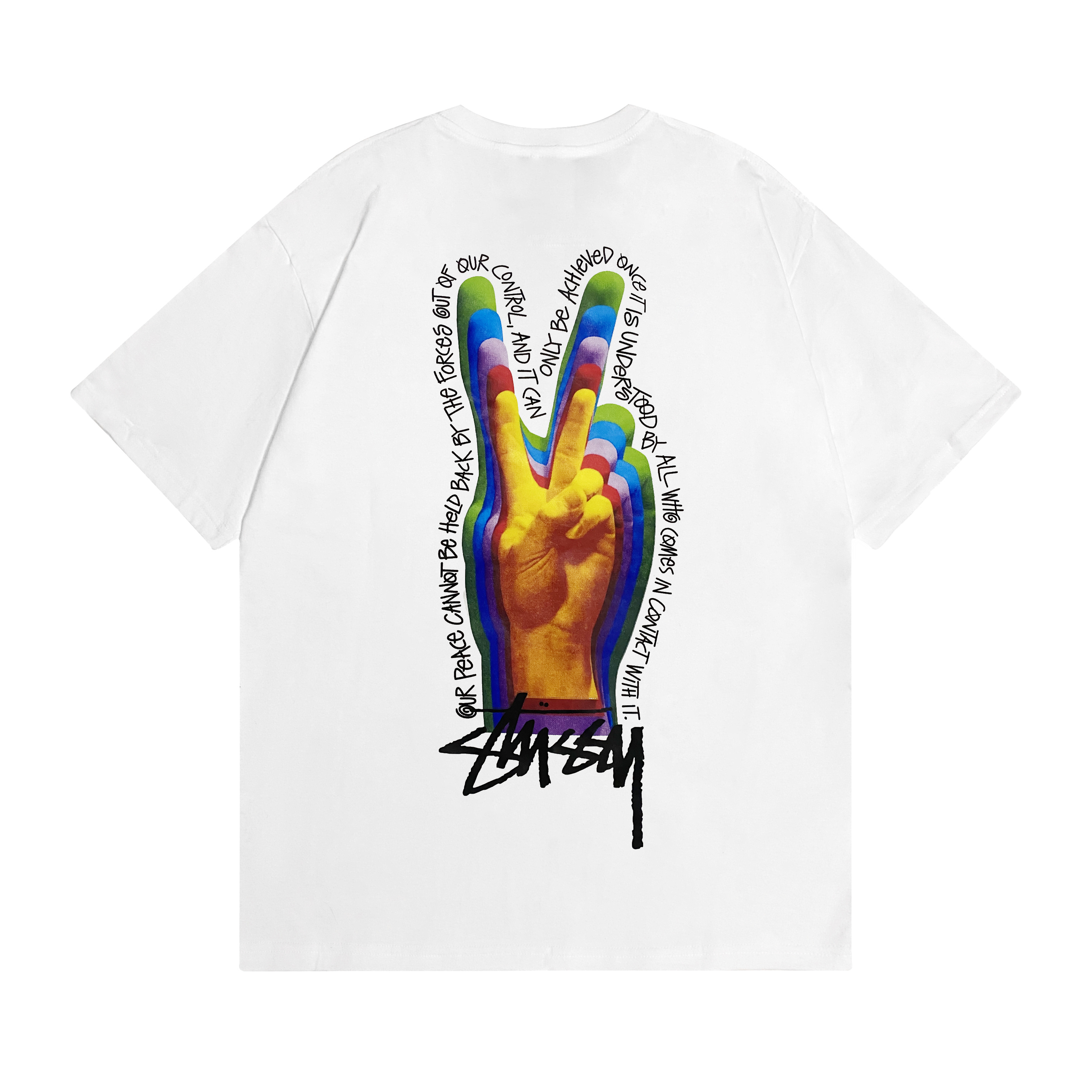Stussy Rainbow Flame Hand T-Shirt