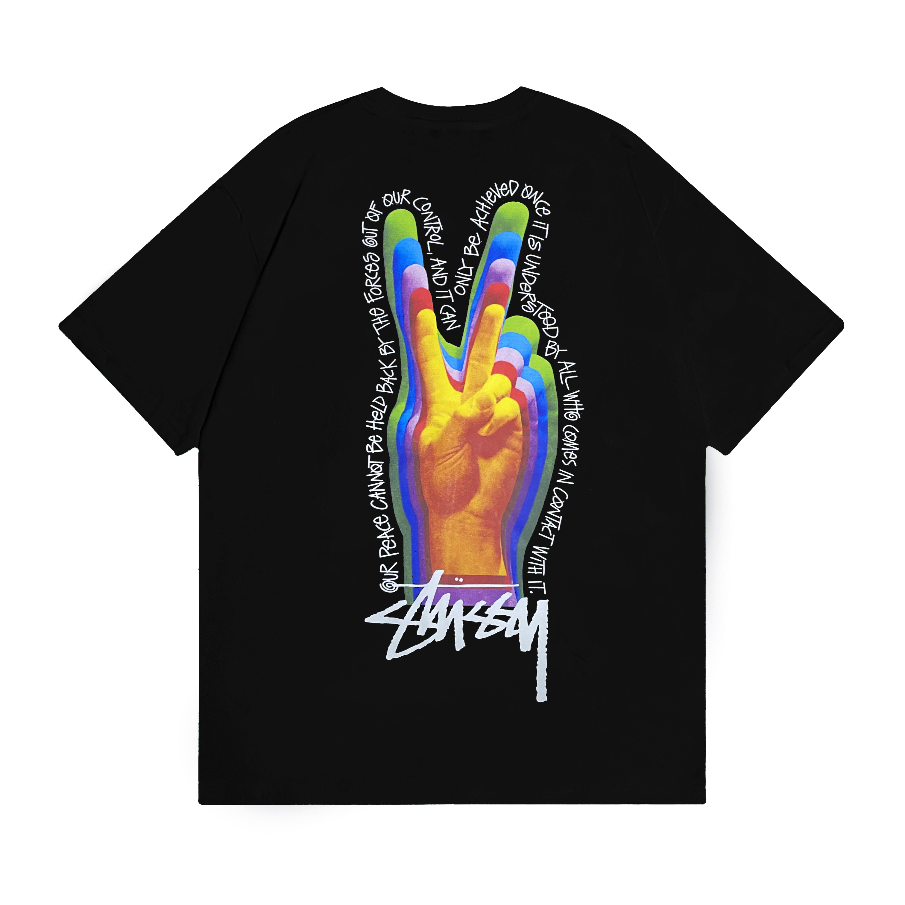 Stussy Rainbow Flame Hand T-Shirt