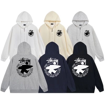 Stussy Rainbow Floral Globe Full-Zip Hoodie 01