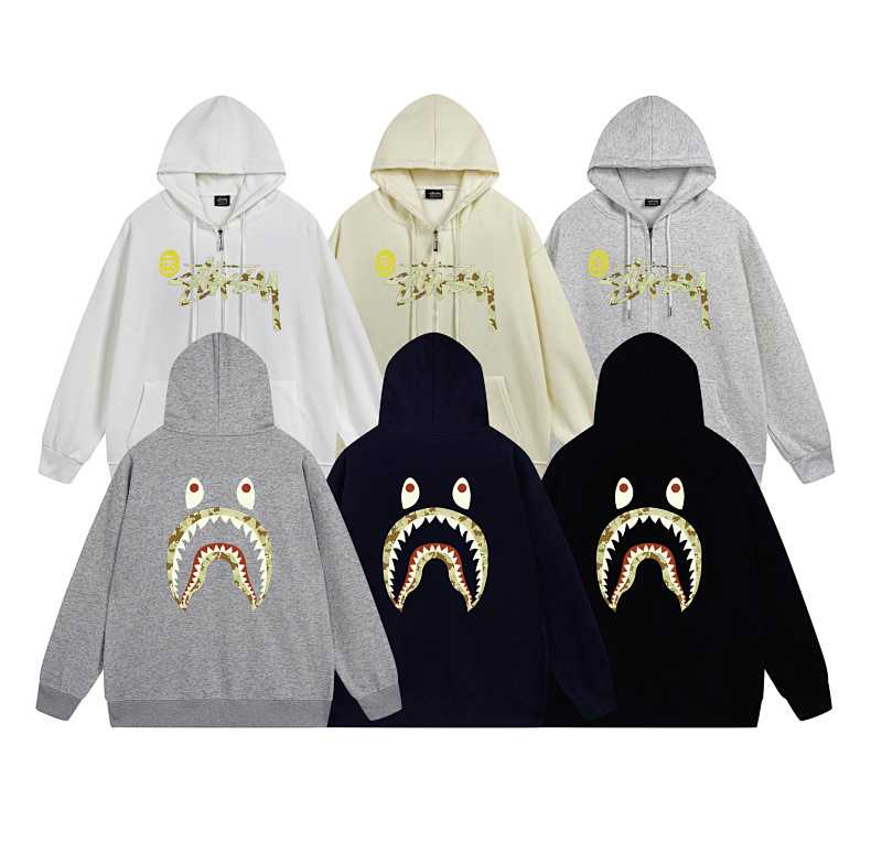 Stussy Rainbow Shark Mouth Full-Zip Hoodie