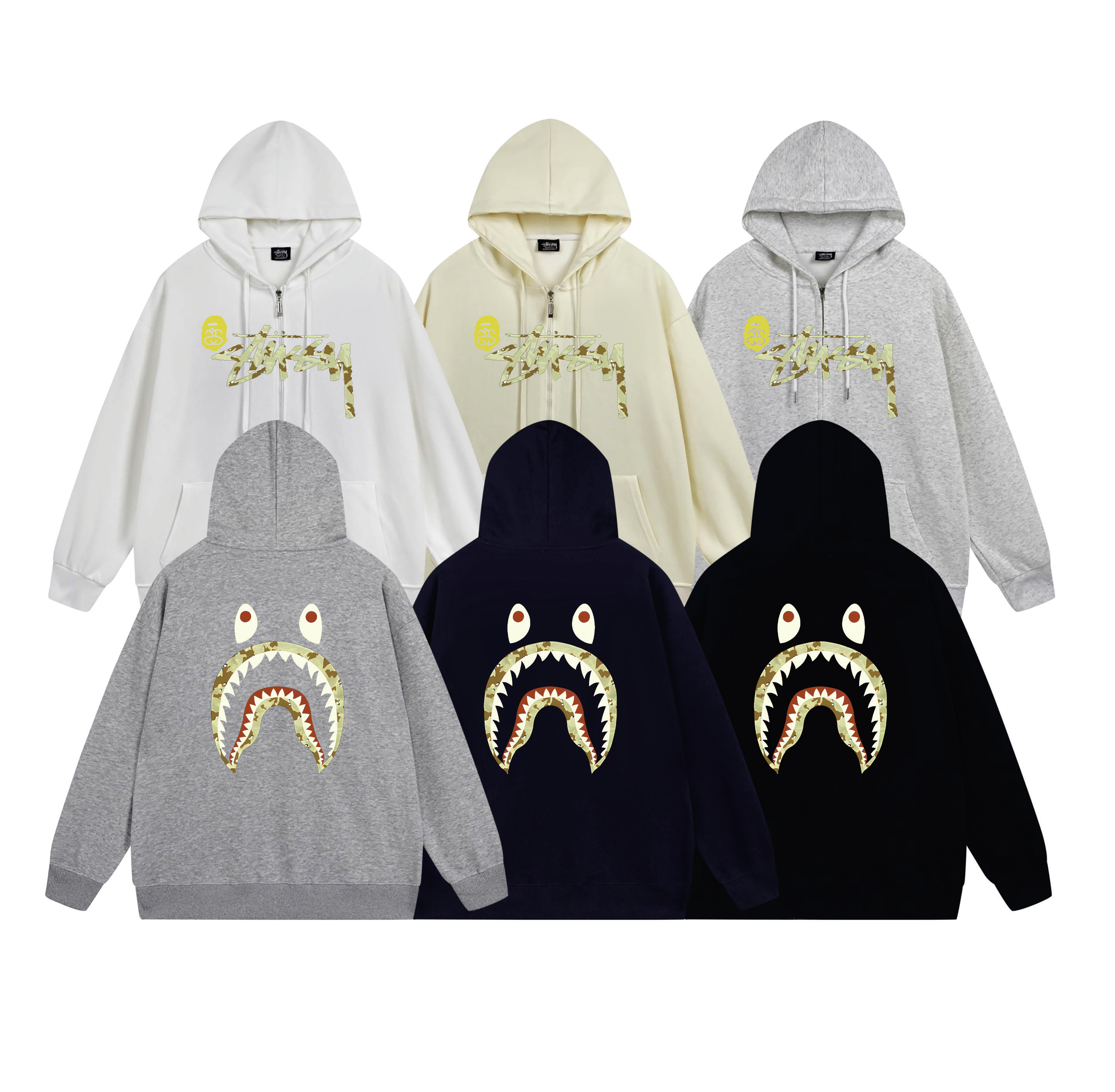 Stussy Rainbow Shark Mouth Full-Zip Hoodie