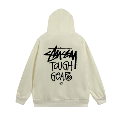 Stussy Red Blue Globe Seal Full-Zip Hoodie 02