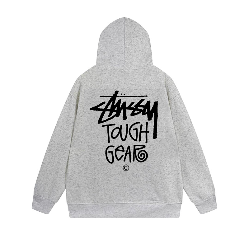 Stussy Red Blue Globe Seal Full-Zip Hoodie