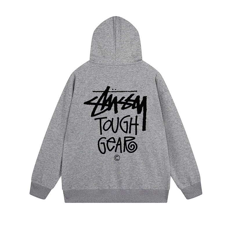 Stussy Red Blue Globe Seal Full-Zip Hoodie