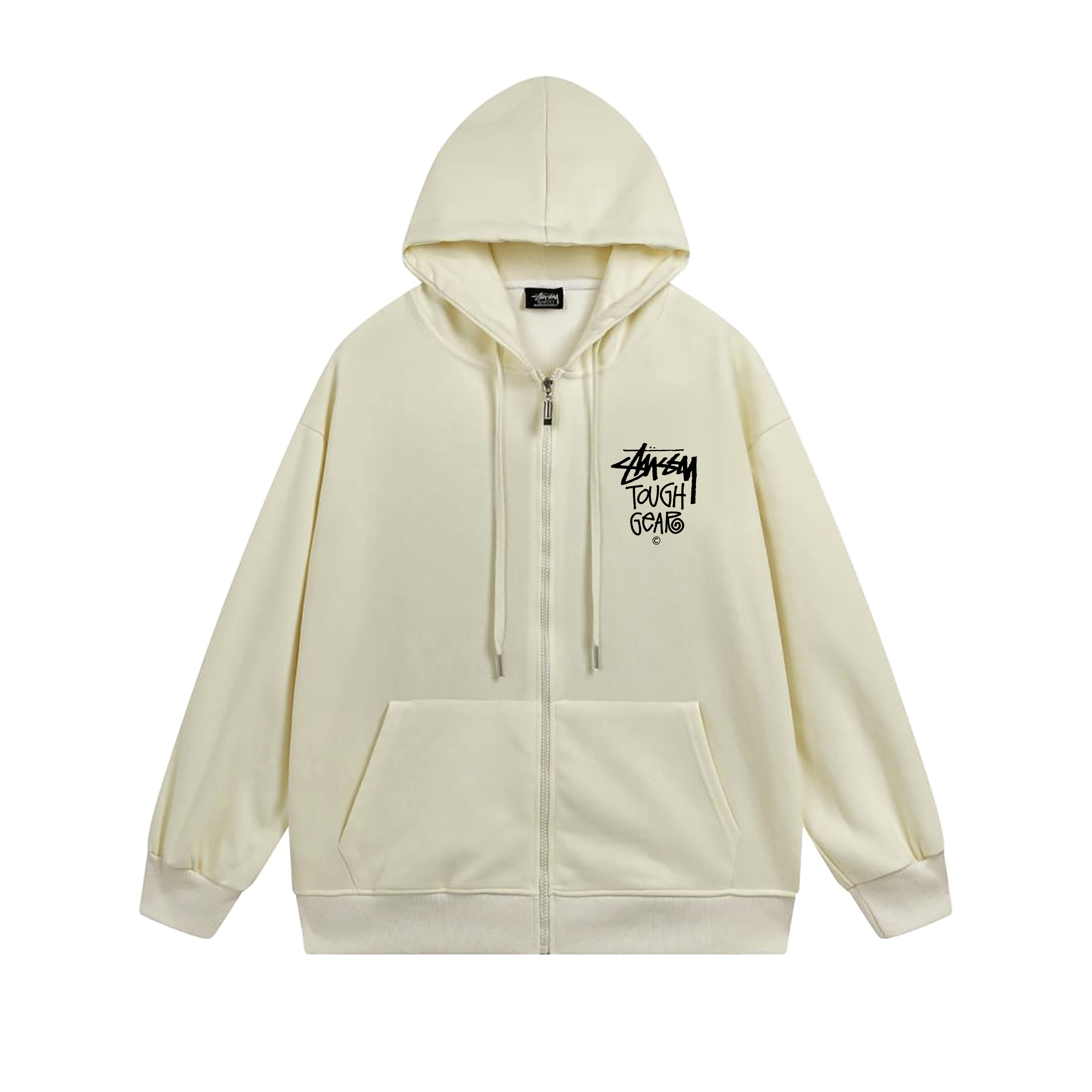 Stussy Red Blue Globe Seal Full-Zip Hoodie