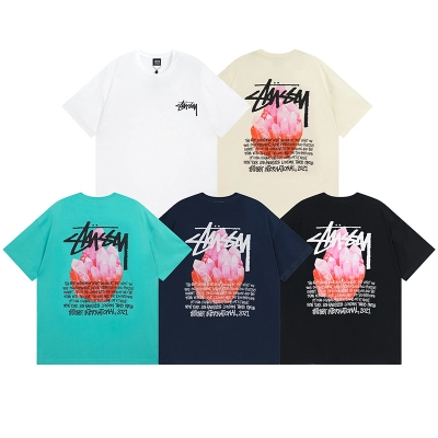 Stussy Red Botanical Grid T-Shirt 01