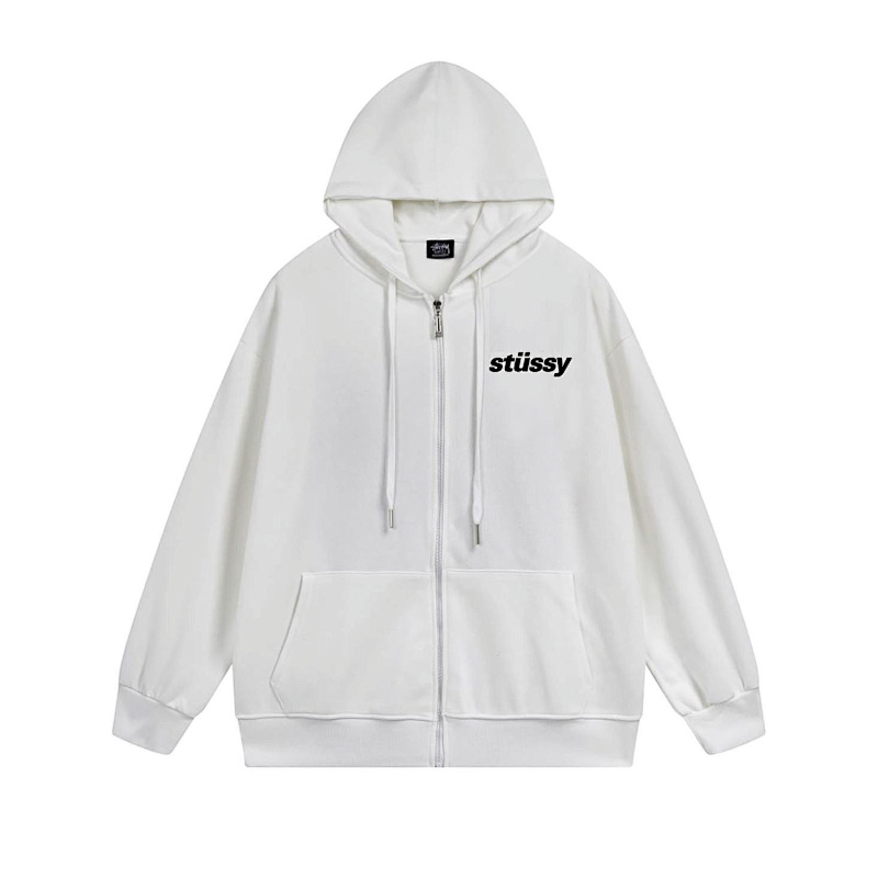 Stussy Red Rose Circular Script Full-Zip Hoodie