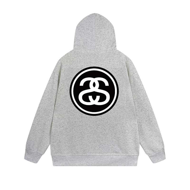 Stussy Red Rose Circular Script Full-Zip Hoodie