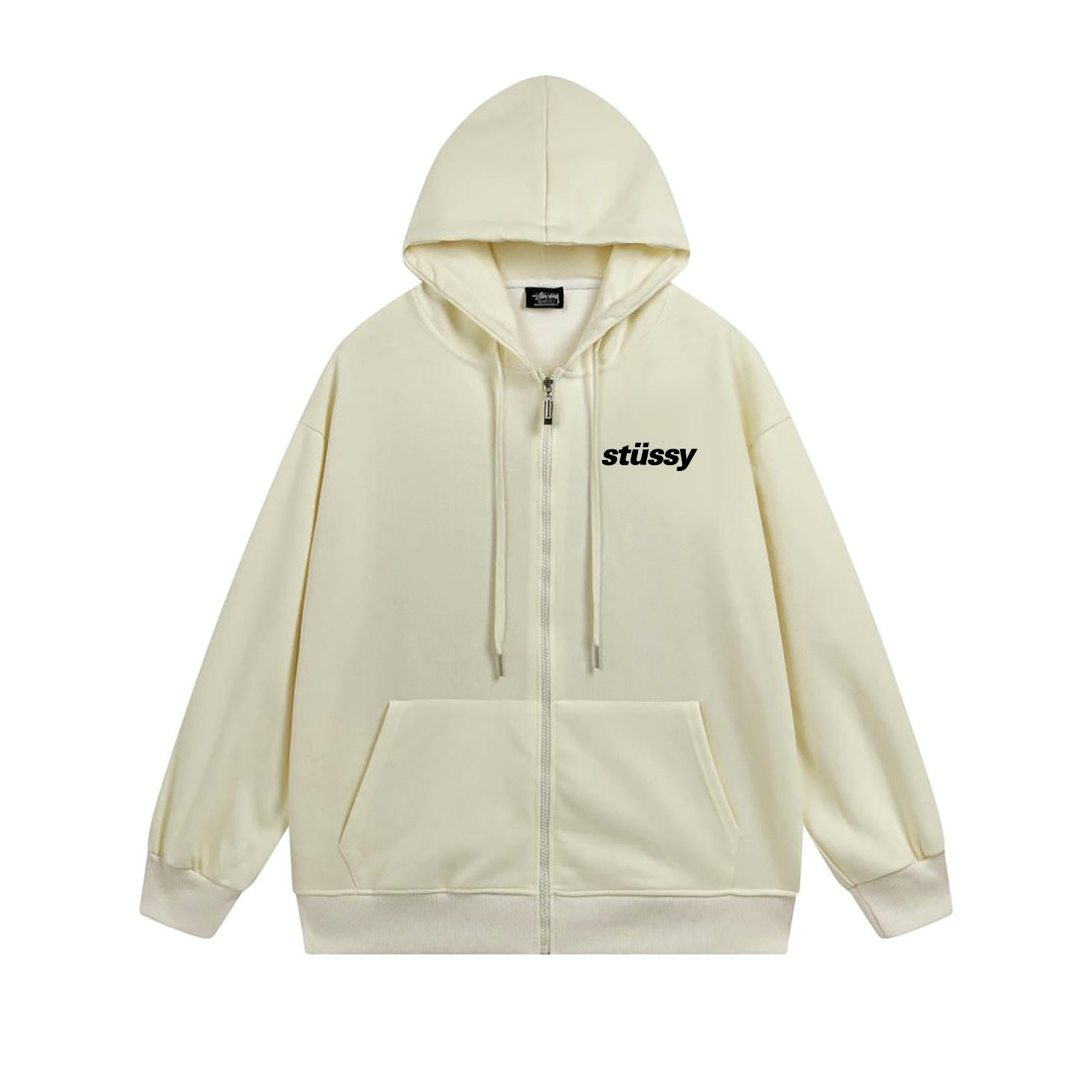 Stussy Red Rose Circular Script Full-Zip Hoodie