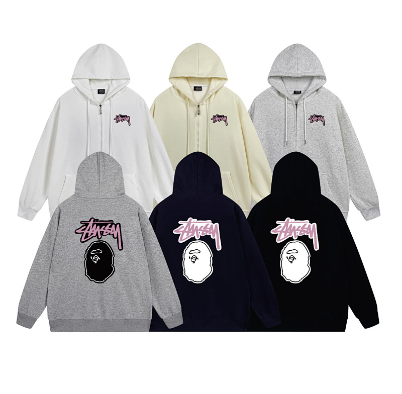 Stussy Split Face Handstyle Full-Zip Hoodie