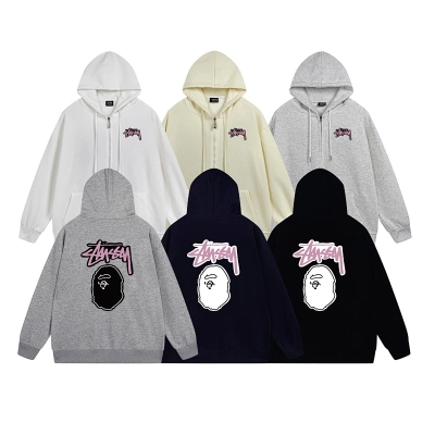 Stussy Split Face Handstyle Full-Zip Hoodie 01
