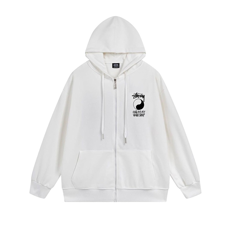 Stussy Square Message Graphic Full-Zip Hoodie