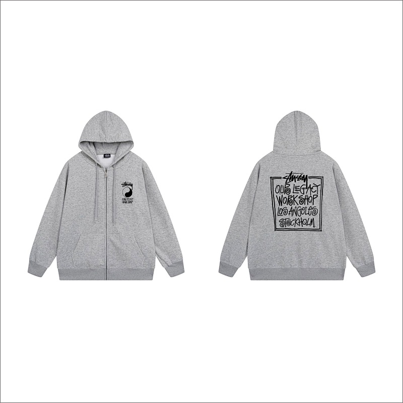 Stussy Square Message Graphic Full-Zip Hoodie
