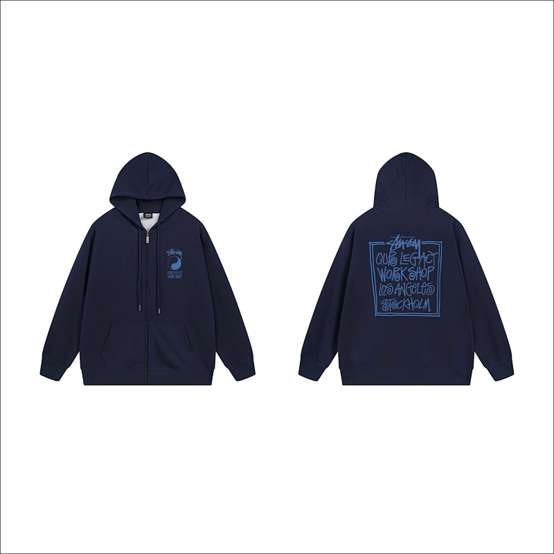 Stussy Square Message Graphic Full-Zip Hoodie