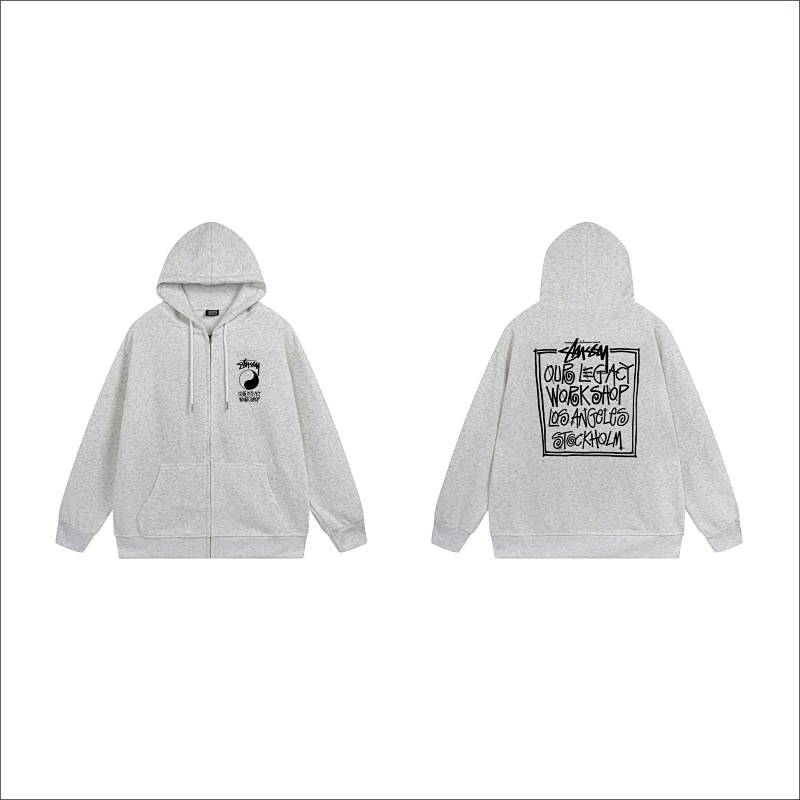 Stussy Square Message Graphic Full-Zip Hoodie