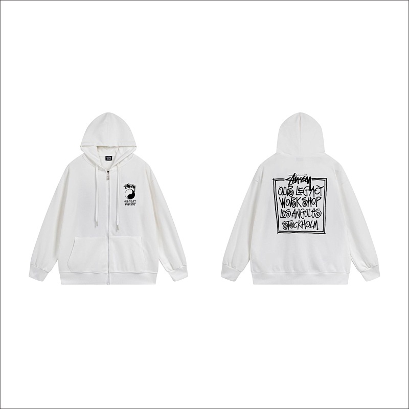 Stussy Square Message Graphic Full-Zip Hoodie