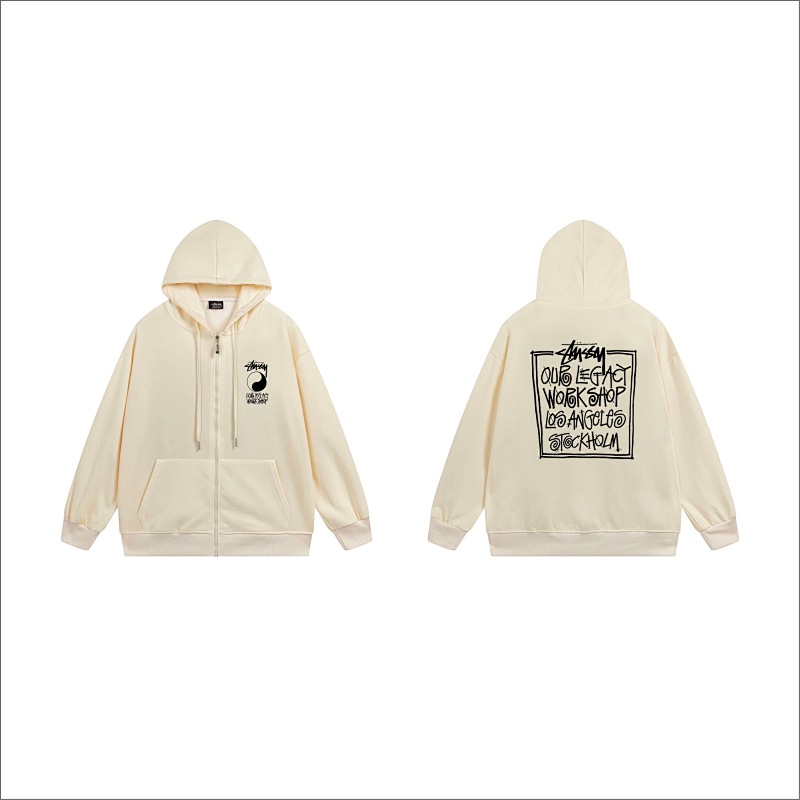 Stussy Square Message Graphic Full-Zip Hoodie