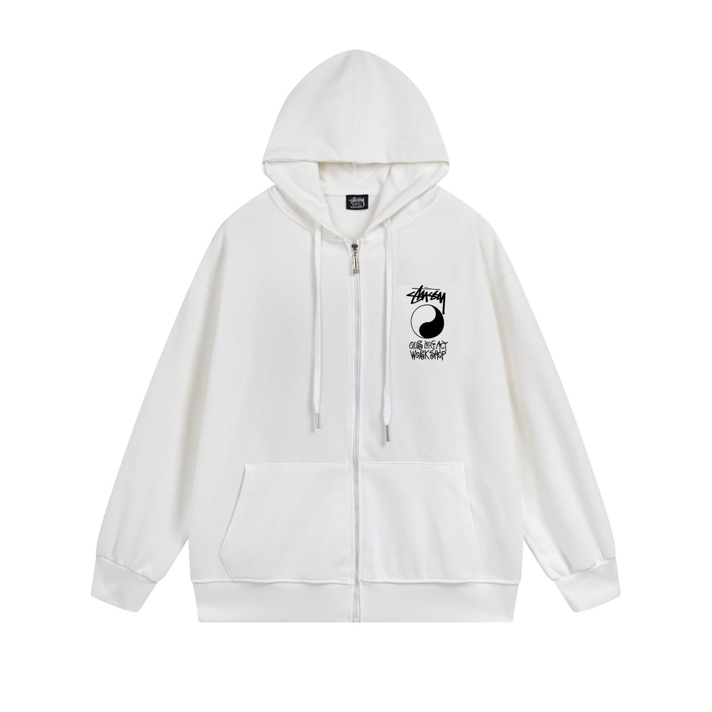 Stussy Square Message Graphic Full-Zip Hoodie