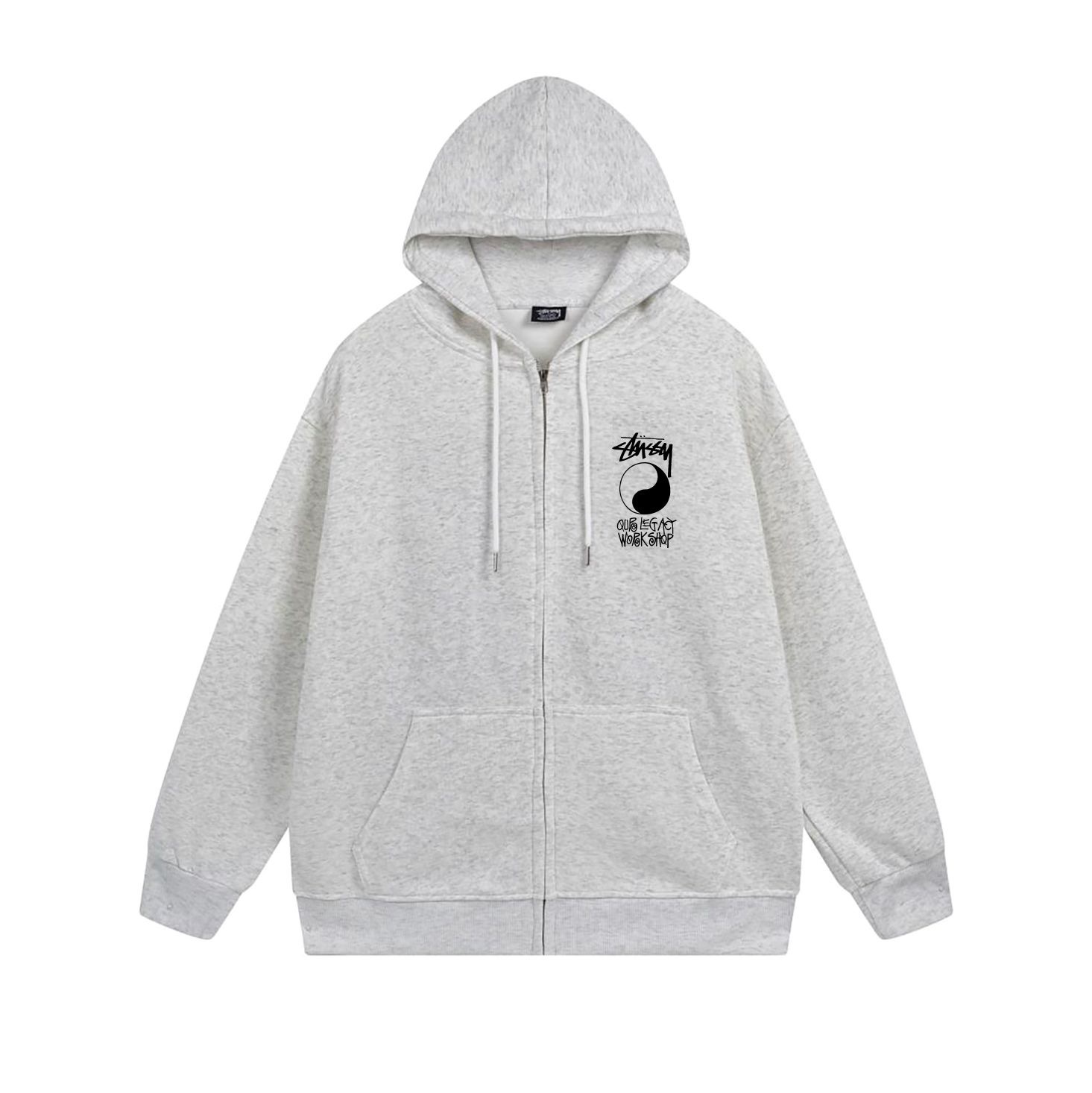 Stussy Square Message Graphic Full-Zip Hoodie