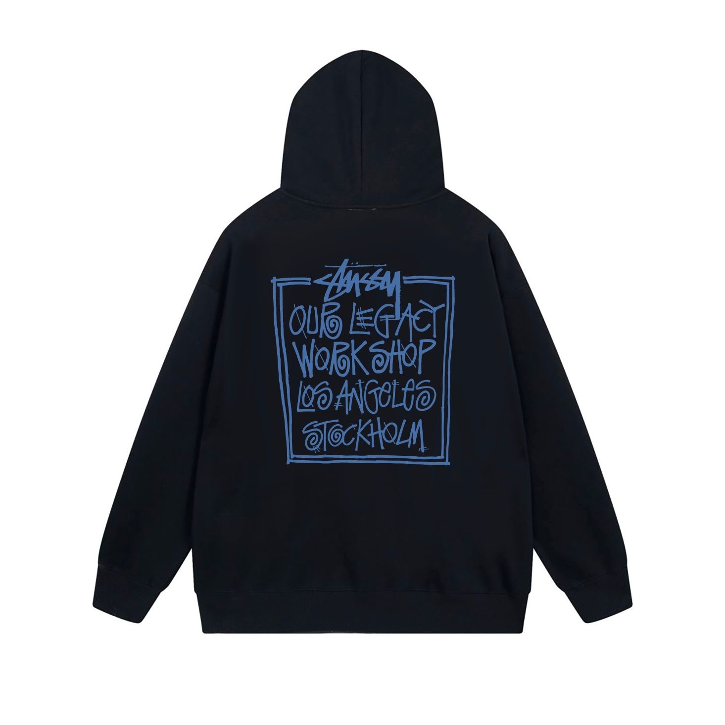 Stussy Square Message Graphic Full-Zip Hoodie