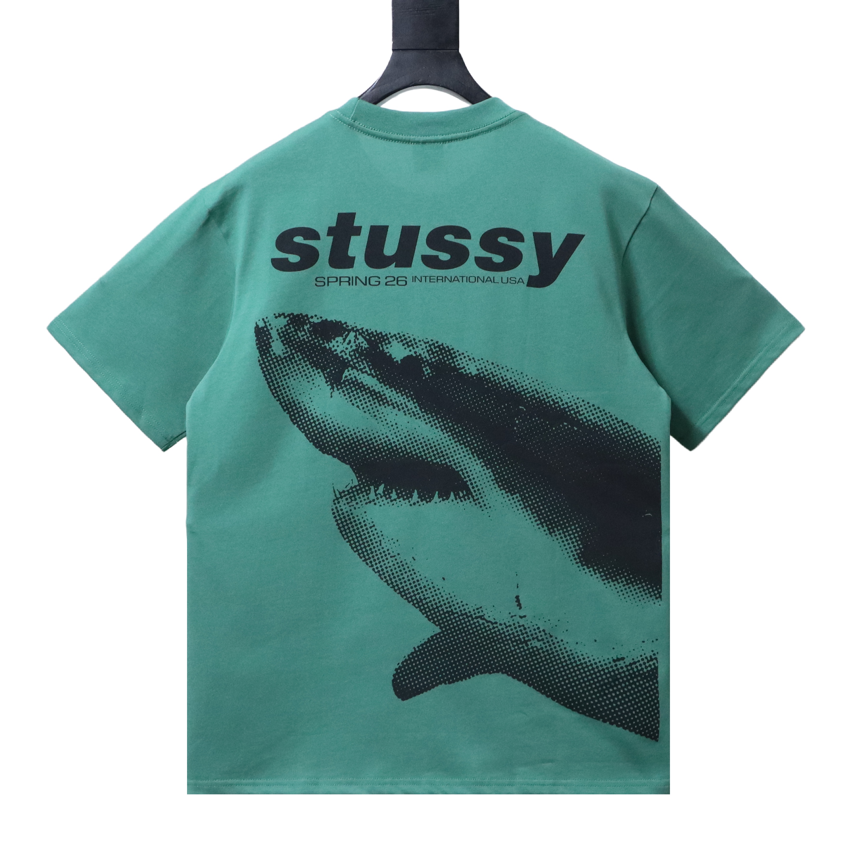 Stussy SS26 Green Shark Pigment-Dyed T-Shirt