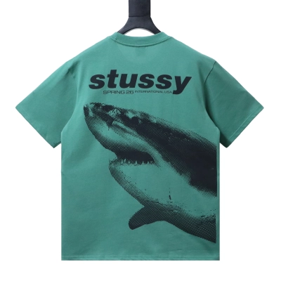 Stussy SS26 Green Shark Pigment-Dyed T-Shirt 01