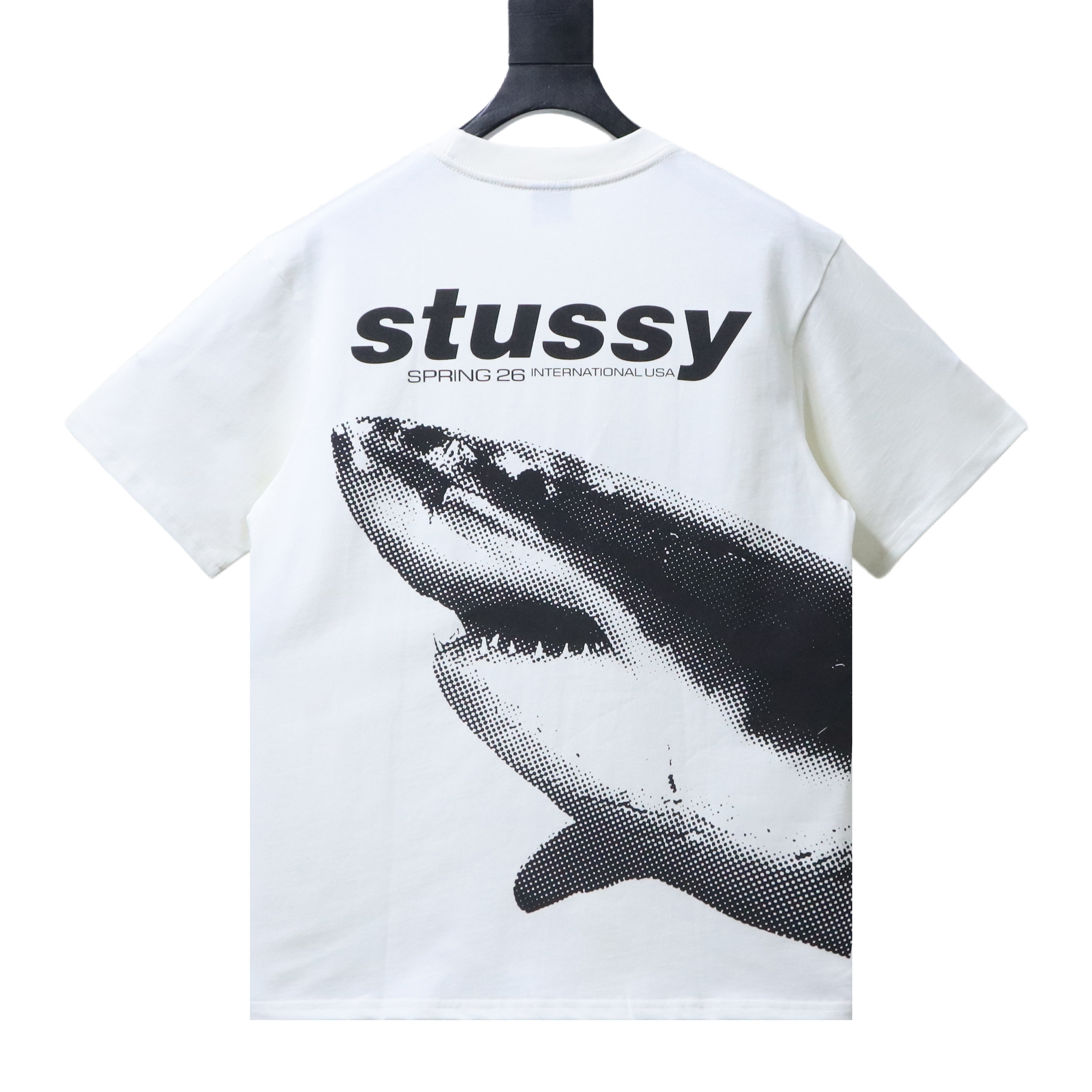 Stussy SS26 Monochrome Shark Pigment-Dyed T-Shirt
