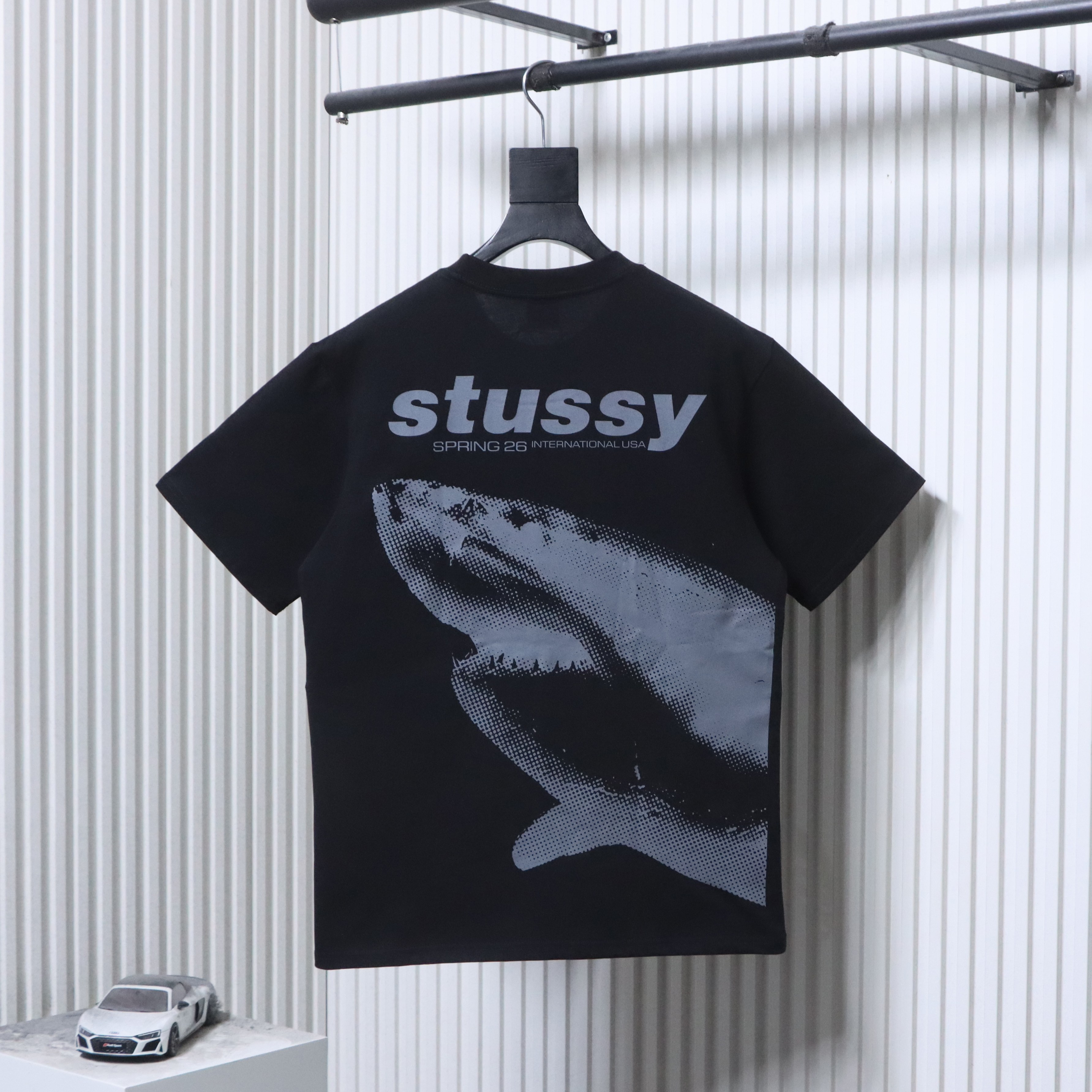 Stussy SS26 Shark Portrait Pigment-Dyed T-Shirt