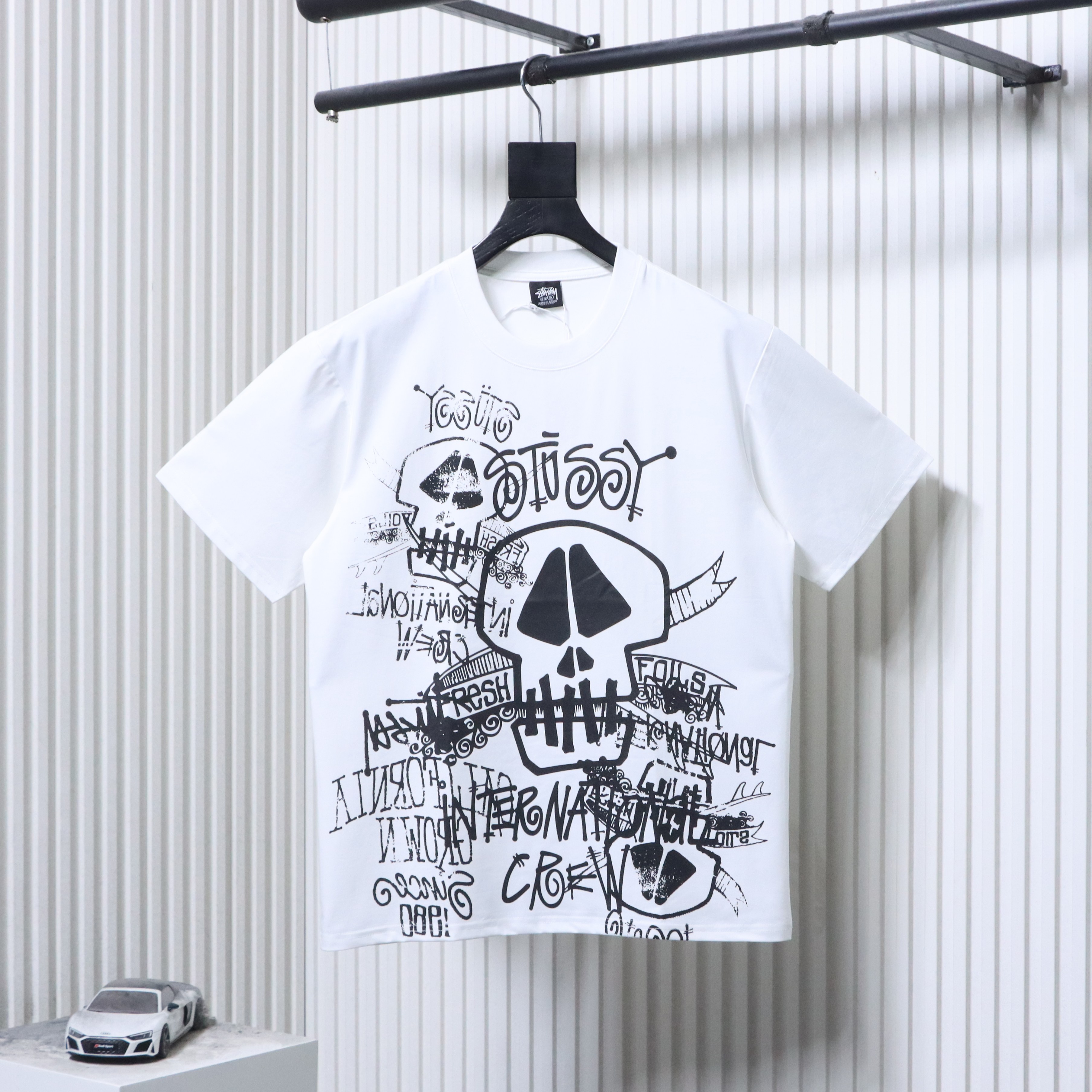 Stussy SS26 Skulls Collage Pigment-Dyed T-Shirt
