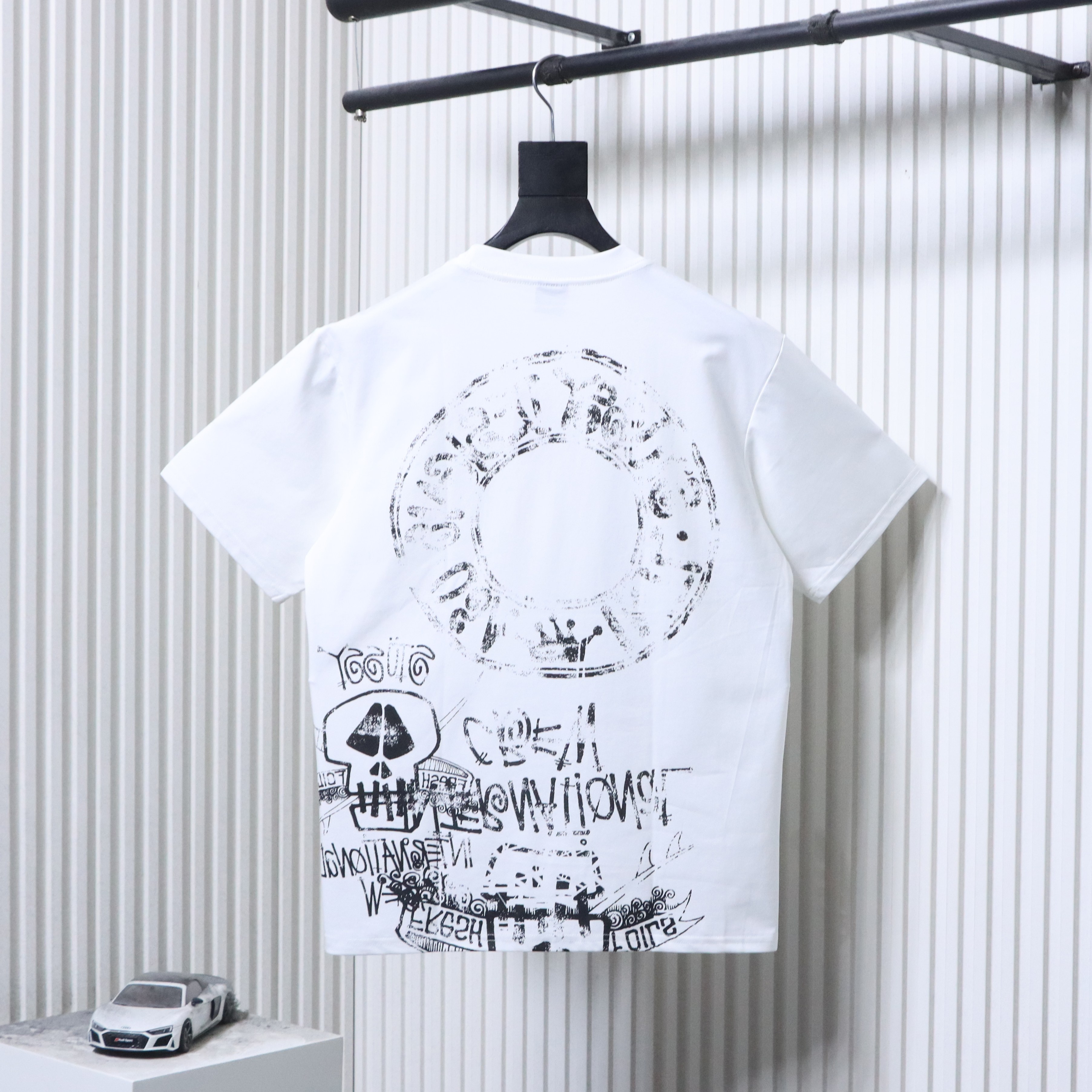 Stussy SS26 Skulls Collage Pigment-Dyed T-Shirt
