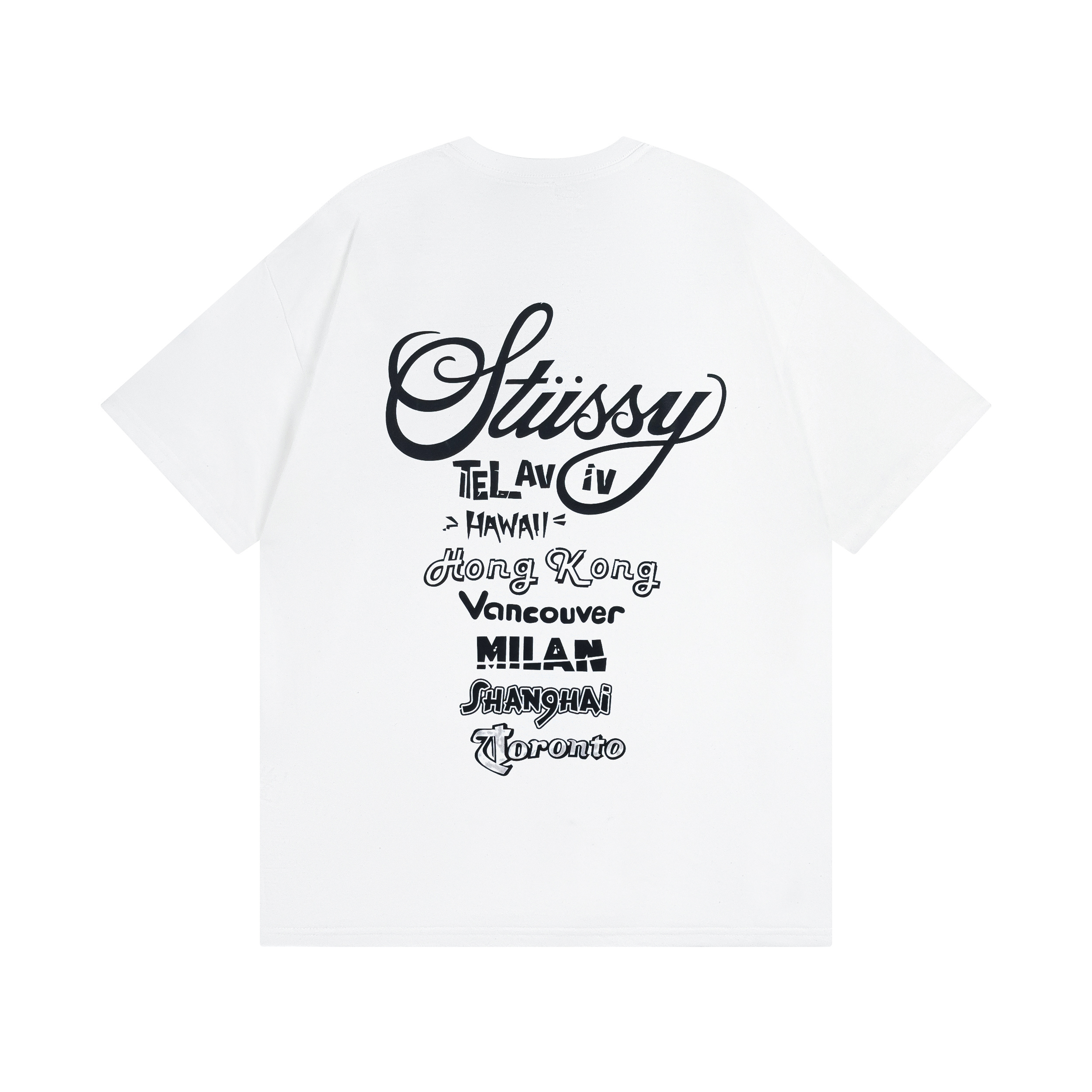 Stussy Stacked City List Handstyle T-Shirt