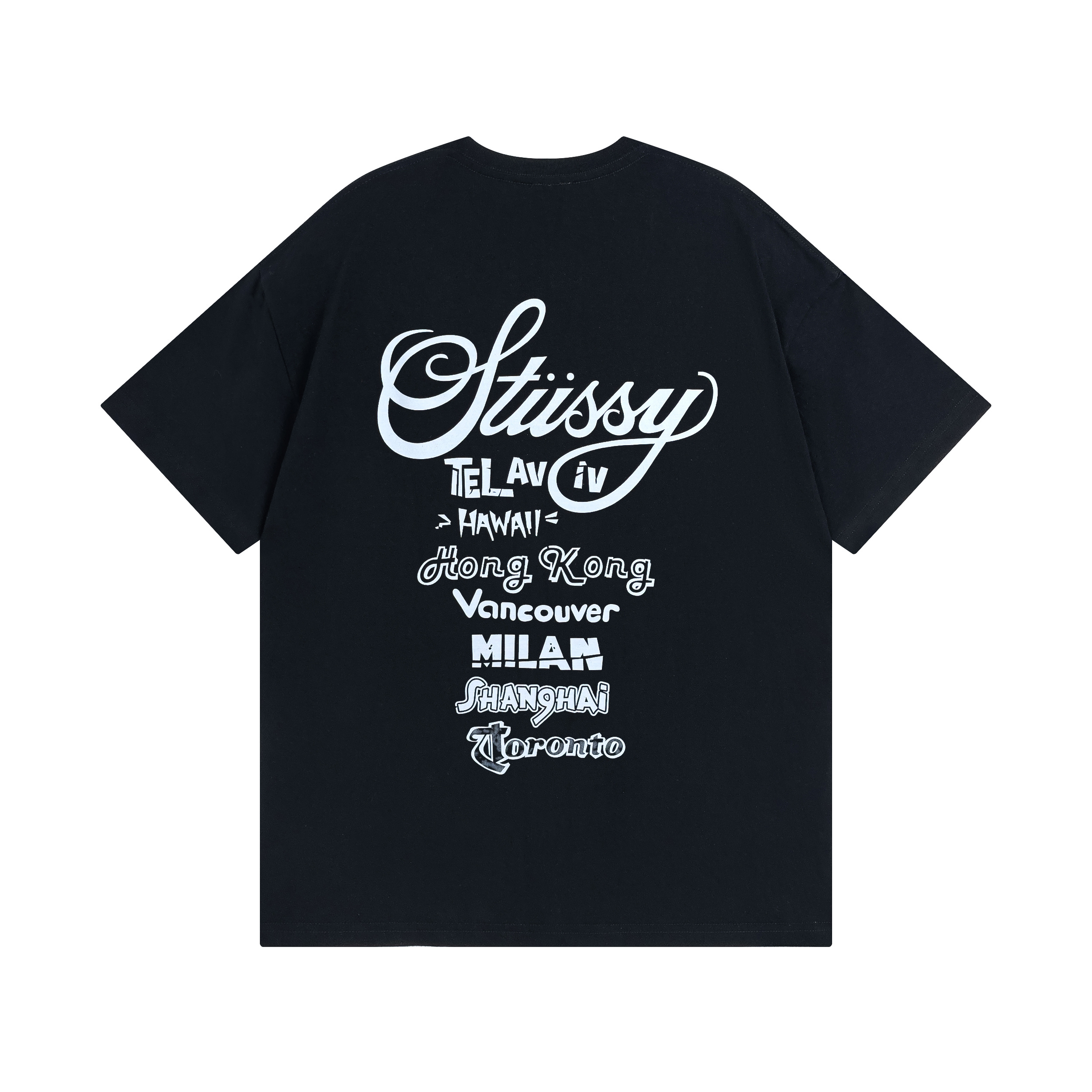 Stussy Stacked City List Handstyle T-Shirt