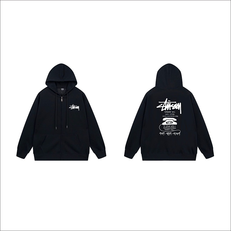 Stussy Stacked Handstyle Label Full-Zip Hoodie
