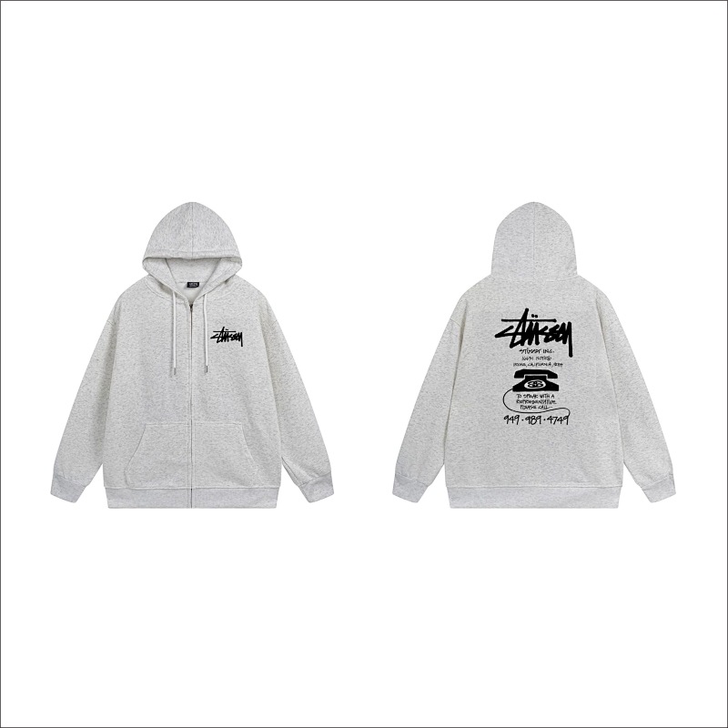 Stussy Stacked Handstyle Label Full-Zip Hoodie