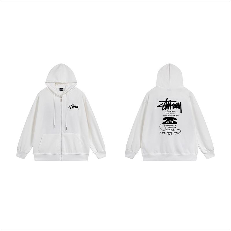 Stussy Stacked Handstyle Label Full-Zip Hoodie