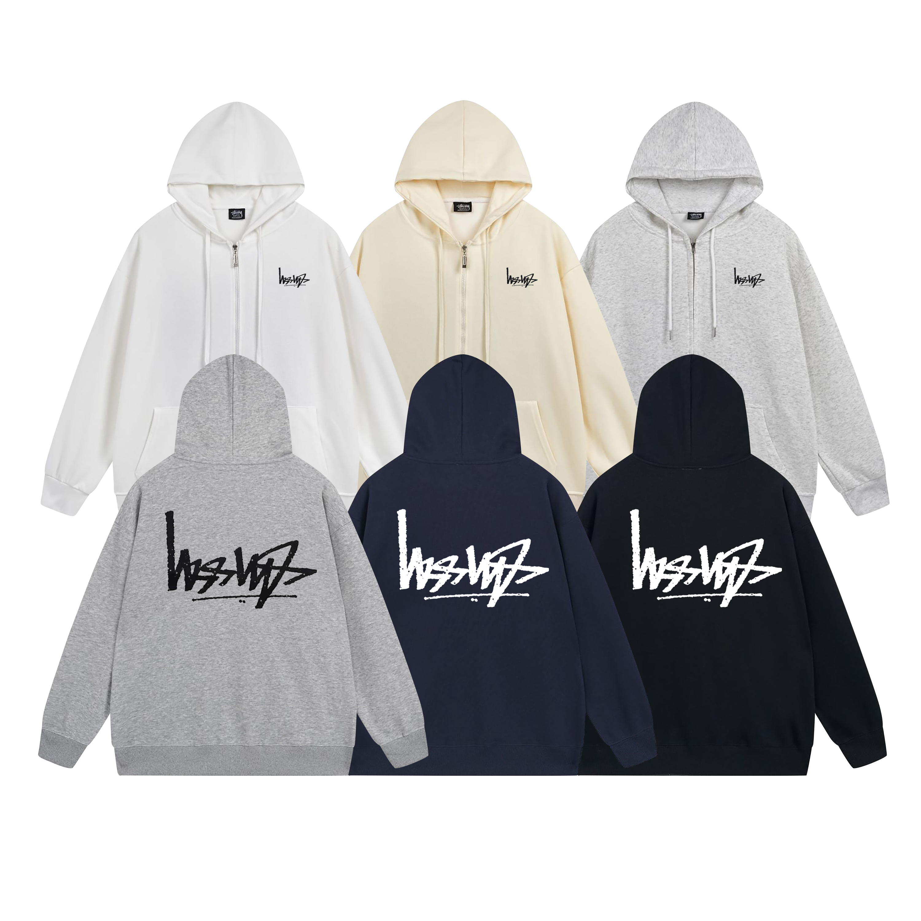 Stussy Striped Tribal Mask Full-Zip Hoodie