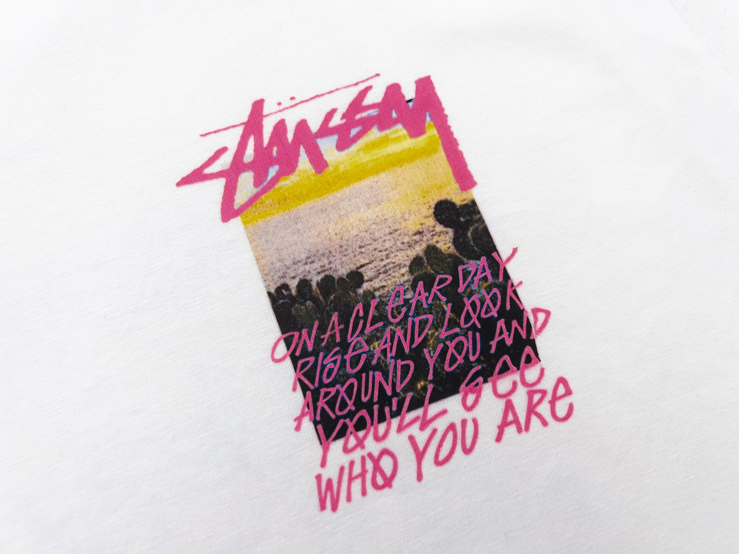 Stussy Sunset Ocean Poster T-Shirt