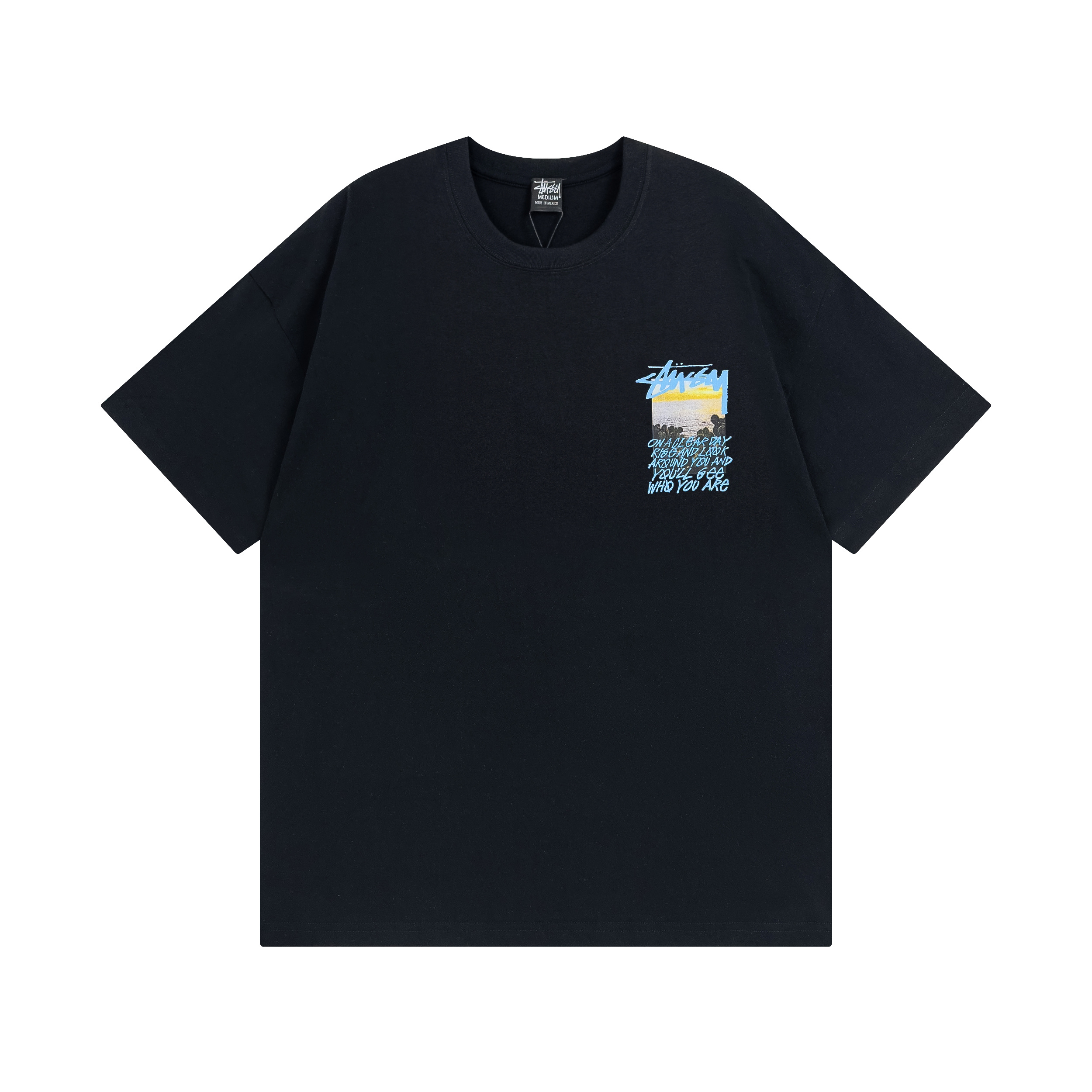 Stussy Sunset Ocean Poster T-Shirt