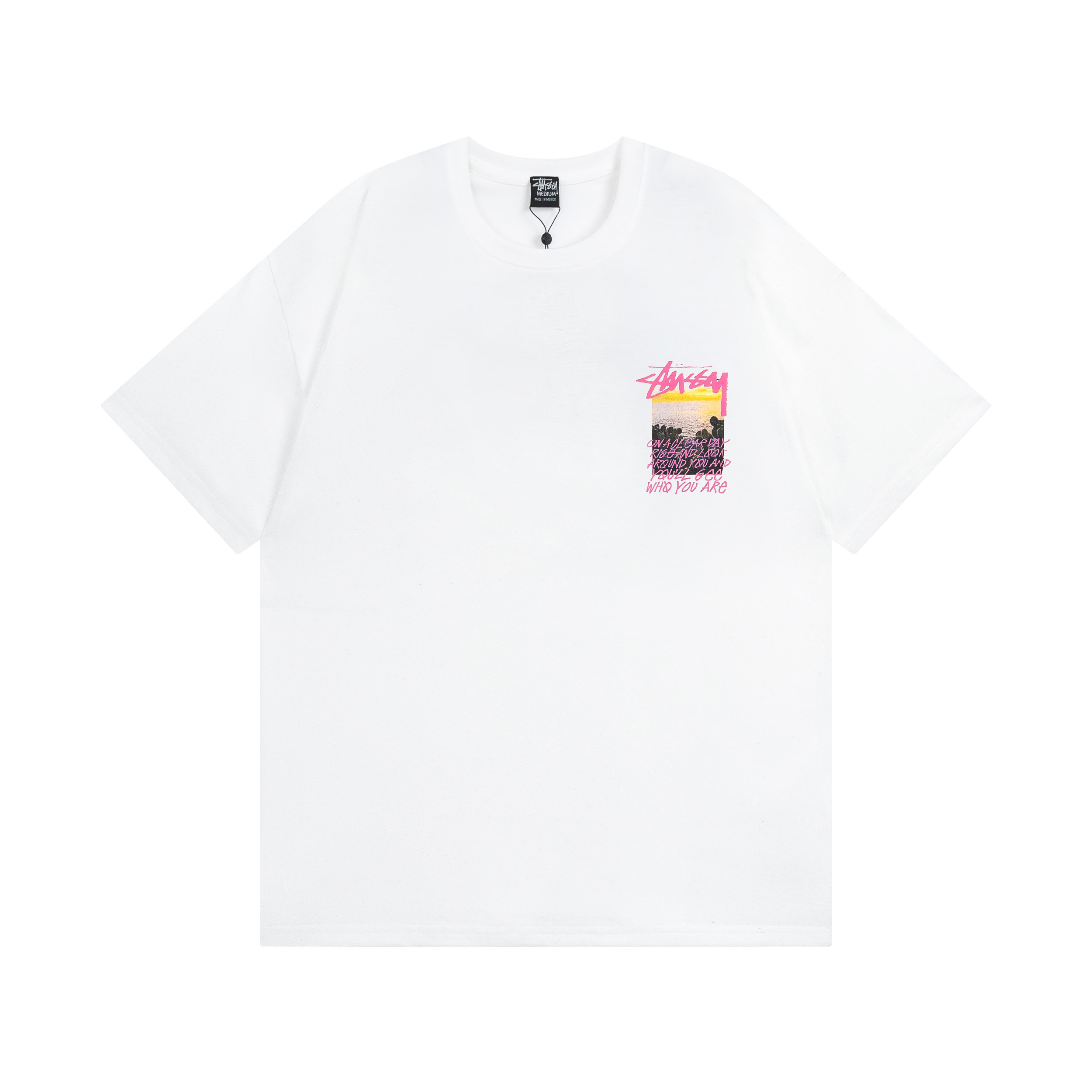 Stussy Sunset Ocean Poster T-Shirt