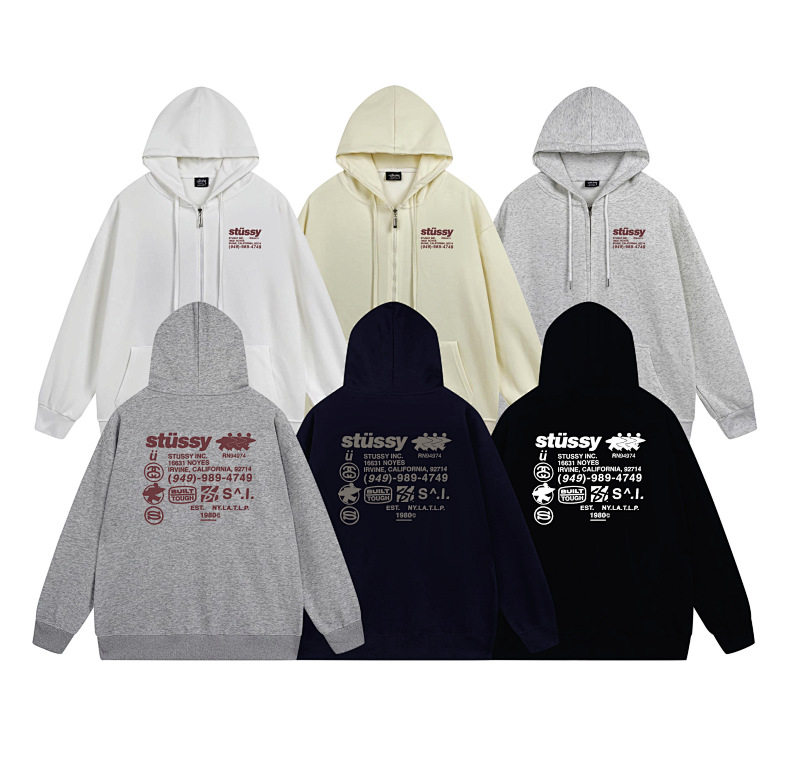 Stussy Tricolor Back Message Full-Zip Hoodie