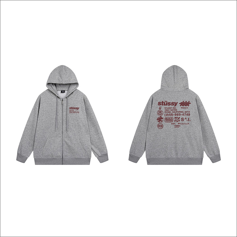 Stussy Tricolor Back Message Full-Zip Hoodie