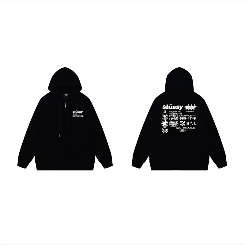 Stussy Tricolor Back Message Full-Zip Hoodie